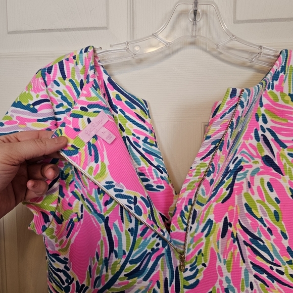NWOT Lilly Pulitzer Layton Shift Tropical Palm Dress - Picture 7 of 11